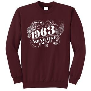 Born In 1963 60th Birthday Aging Like Fine Wine Tall Sweatshirt