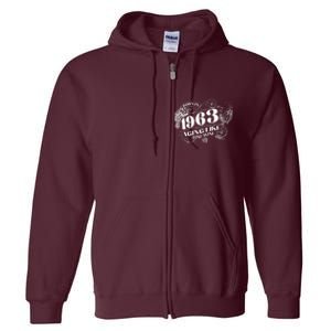 Born In 1963 60th Birthday Aging Like Fine Wine Full Zip Hoodie