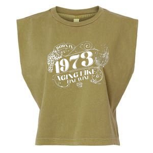 Born In 1973 50th Birthday Aging Like Fine Wine Garment-Dyed Women's Muscle Tee