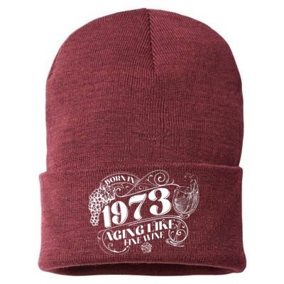 Born In 1973 50th Birthday Aging Like Fine Wine Sustainable Knit Beanie