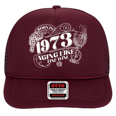 Born In 1973 50th Birthday Aging Like Fine Wine Trucker Hat