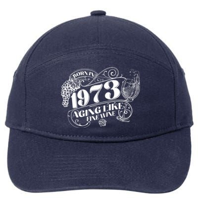 Born In 1973 50th Birthday Aging Like Fine Wine 7-Panel Snapback Hat