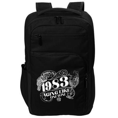 Born In 1983 40th Birthday Aging Like Fine Wine Impact Tech Backpack