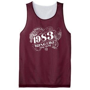 Born In 1983 40th Birthday Aging Like Fine Wine Mesh Reversible Basketball Jersey Tank