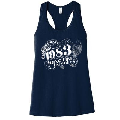 Born In 1983 40th Birthday Aging Like Fine Wine Women's Racerback Tank