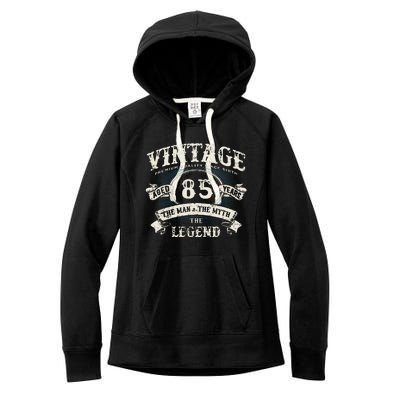 Born In 1937 Vintage Classic Dude 85th Years Old Birthday Women's Fleece Hoodie