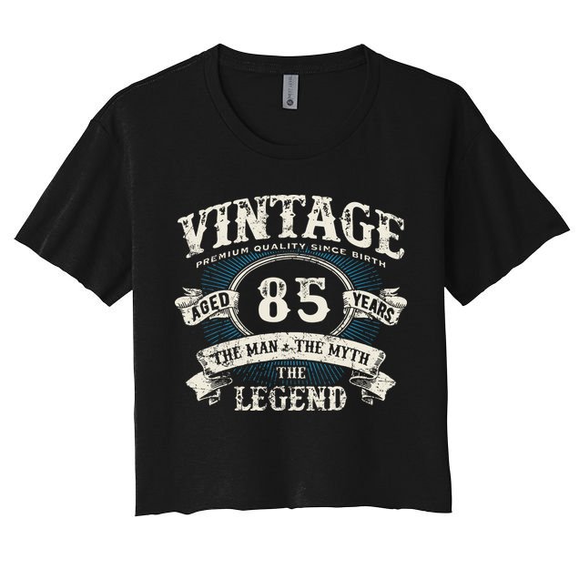 Born In 1937 Vintage Classic Dude 85th Years Old Birthday Crop Top