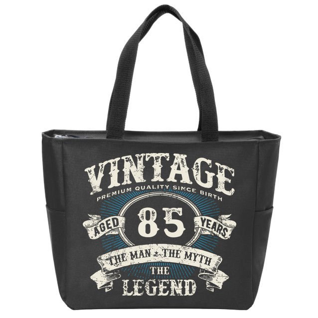 Born In 1937 Vintage Classic Dude 85th Years Old Birthday Zip Tote Bag