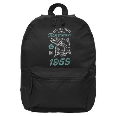 Born In 1959 62 Years Old Vintage 62nd Birthday Fisherman 16 in Basic Backpack