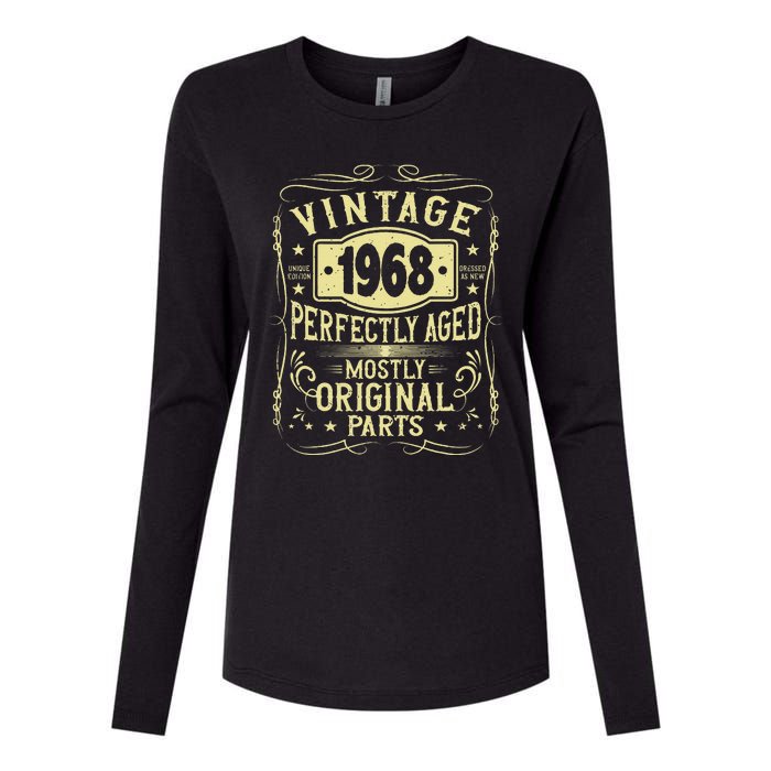 Born In 1968 Birthday, Vintage, Perfectly Aged, Made In 1968 Womens Cotton Relaxed Long Sleeve T-Shirt