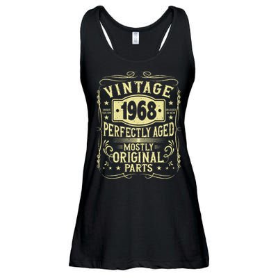 Born In 1968 Birthday, Vintage, Perfectly Aged, Made In 1968 Ladies Essential Flowy Tank