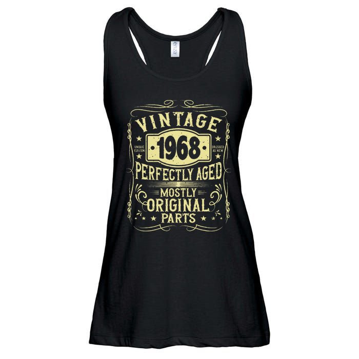 Born In 1968 Birthday, Vintage, Perfectly Aged, Made In 1968 Ladies Essential Flowy Tank