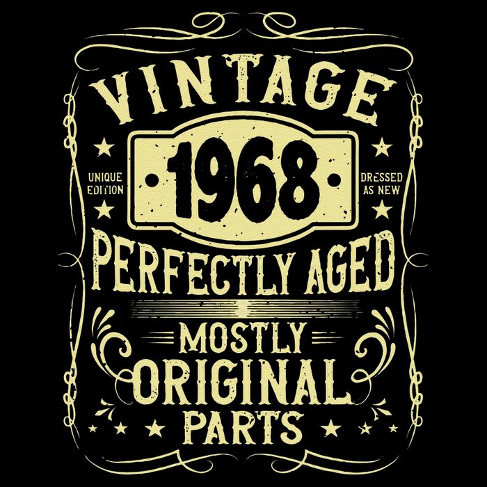 Born In 1968 Birthday, Vintage, Perfectly Aged, Made In 1968 Toddler T-Shirt