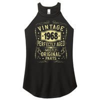 Born In 1968 Birthday, Vintage, Perfectly Aged, Made In 1968 Women's Perfect Tri Rocker Tank