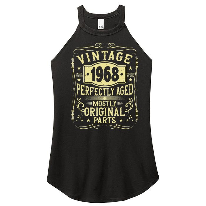 Born In 1968 Birthday, Vintage, Perfectly Aged, Made In 1968 Women's Perfect Tri Rocker Tank