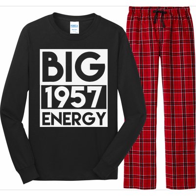 Born In 1957 Birthday 66 Year Old 66th Birthday Energy Long Sleeve Pajama Set