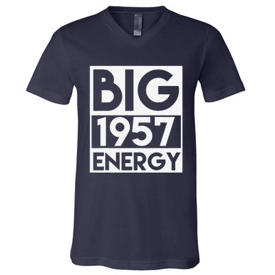 Born In 1957 Birthday 66 Year Old 66th Birthday Energy V-Neck T-Shirt