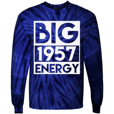 Born In 1957 Birthday 66 Year Old 66th Birthday Energy Tie-Dye Long Sleeve Shirt