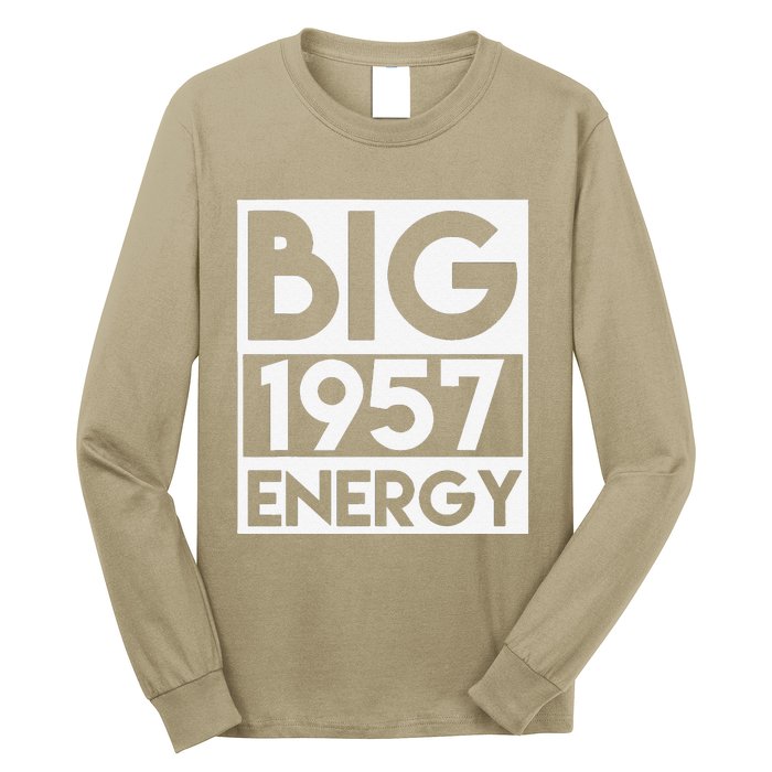 Born In 1957 Birthday 66 Year Old 66th Birthday Energy Long Sleeve Shirt