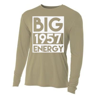 Born In 1957 Birthday 66 Year Old 66th Birthday Energy Cooling Performance Long Sleeve Crew