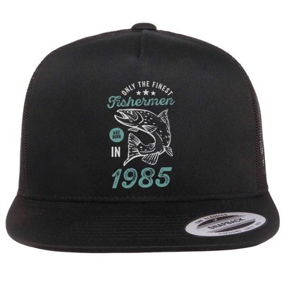 Born In 1985 36 Years Old Vintage 36th Birthday Fisherman Flatbill Hat