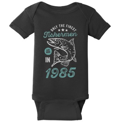 Born In 1985 36 Years Old Vintage 36th Birthday Fisherman Baby Bodysuit
