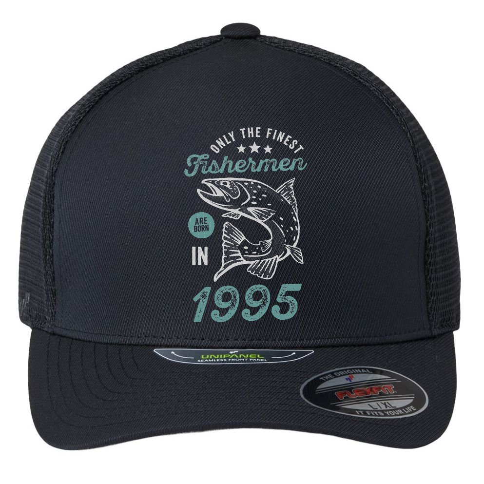 Born In 1995 26 Years Old Vintage 26th Birthday Fisherman Flexfit Unipanel Trucker Cap