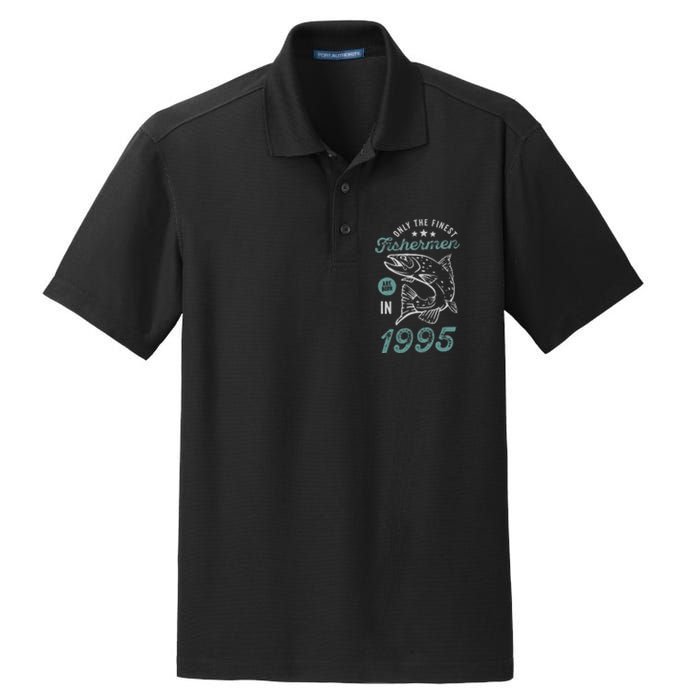 Born In 1995 26 Years Old Vintage 26th Birthday Fisherman Dry Zone Grid Polo