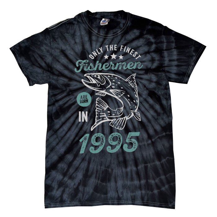 Born In 1995 26 Years Old Vintage 26th Birthday Fisherman Tie-Dye T-Shirt