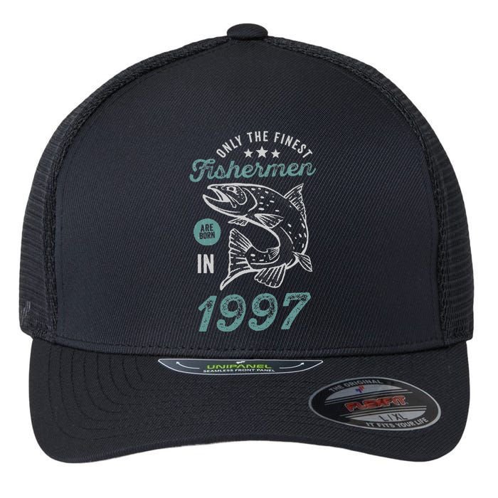 Born In 1997 24 Years Old Vintage 24th Birthday Fisherman Flexfit Unipanel Trucker Cap