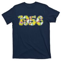 Born In 1956 Colorful Flower Power Retro Font Number Art T-Shirt