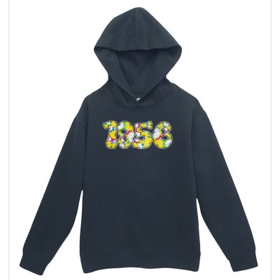 Born In 1956 Colorful Flower Power Retro Font Number Art Urban Pullover Hoodie