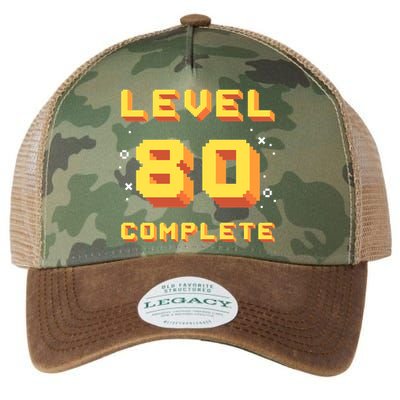 Born In 1941 Level 80 Complete 80th Birthday Retro Gaming Legacy Tie Dye Trucker Hat