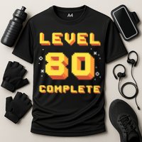 Born In 1941 Level 80 Complete 80th Birthday Retro Gaming Performance Shirt