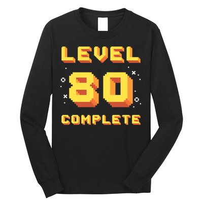 Born In 1941 Level 80 Complete 80th Birthday Retro Gaming Long Sleeve Shirt