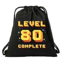 Born In 1941 Level 80 Complete 80th Birthday Retro Gaming Drawstring Bag