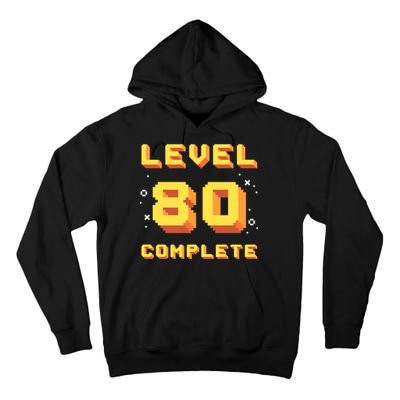Born In 1941 Level 80 Complete 80th Birthday Retro Gaming Tall Hoodie