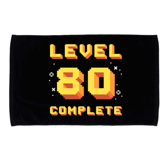 Born In 1941 Level 80 Complete 80th Birthday Retro Gaming Microfiber Hand Towel