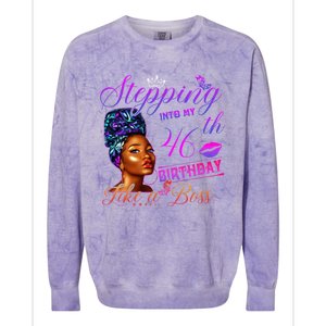 Born In 1975 Stepping Into My 46th Birthday Black Gift Colorblast Crewneck Sweatshirt