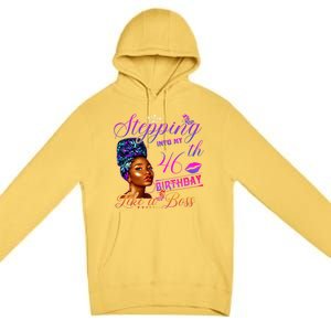 Born In 1975 Stepping Into My 46th Birthday Black Gift Premium Pullover Hoodie