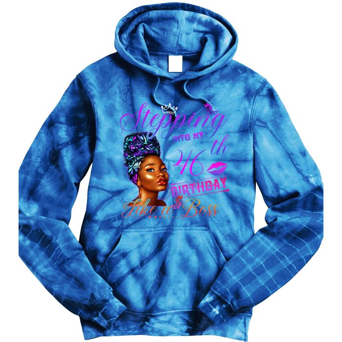 Born In 1975 Stepping Into My 46th Birthday Black Gift Tie Dye Hoodie