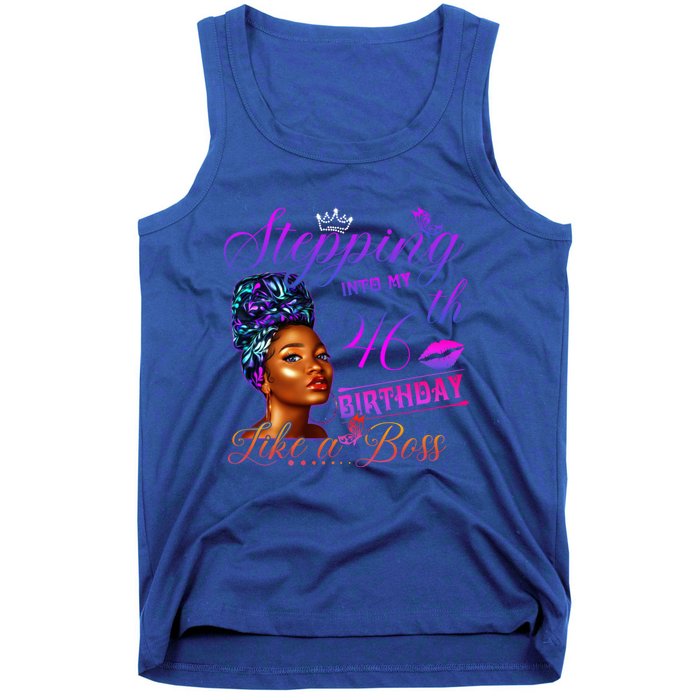 Born In 1975 Stepping Into My 46th Birthday Black Gift Tank Top