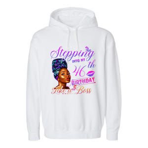 Born In 1975 Stepping Into My 46th Birthday Black Gift Garment-Dyed Fleece Hoodie