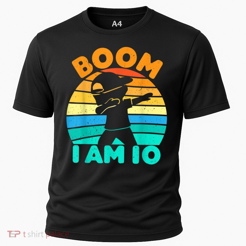 Boom I'm 10 Years Old 10th Birthday Party Dabbing K.i.d.s Boys Performance Shirt