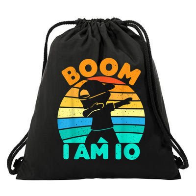 Boom I'm 10 Years Old 10th Birthday Party Dabbing K.i.d.s Boys Drawstring Bag