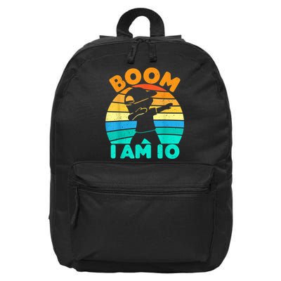Boom I'm 10 Years Old 10th Birthday Party Dabbing K.i.d.s Boys 16 in Basic Backpack