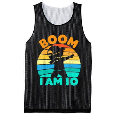 Boom I'm 10 Years Old 10th Birthday Party Dabbing K.i.d.s Boys Mesh Reversible Basketball Jersey Tank