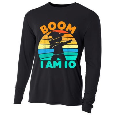 Boom I'm 10 Years Old 10th Birthday Party Dabbing K.i.d.s Boys Cooling Performance Long Sleeve Crew
