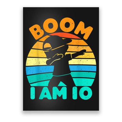 Boom I'm 10 Years Old 10th Birthday Party Dabbing K.i.d.s Boys Poster