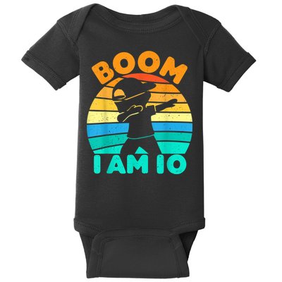 Boom I'm 10 Years Old 10th Birthday Party Dabbing K.i.d.s Boys Baby Bodysuit